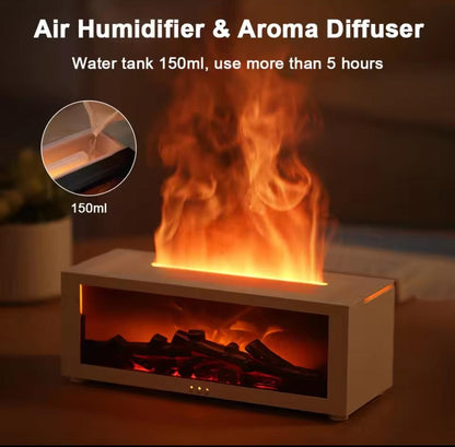 Haven Heights Electric Flame Humidifier – LED Fireplace with Color-Changing Effects